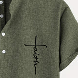 Kristóf™ | Elegant short-sleeved shirt with stand-up collar