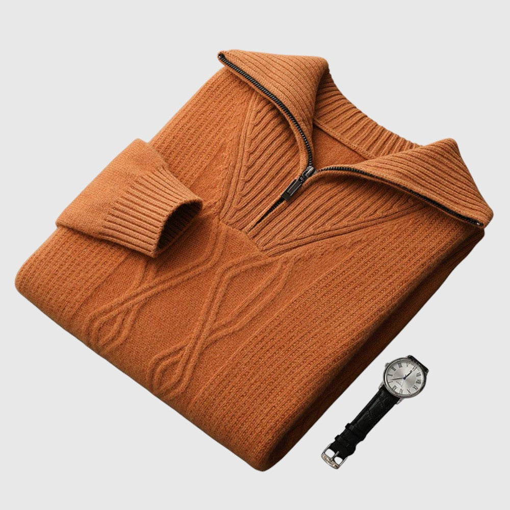 Farkas - Taranto merino wool sweater with zipper