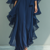 Rose Navy Chiffon Set