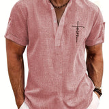 Kristóf™ | Elegant short-sleeved shirt with stand-up collar