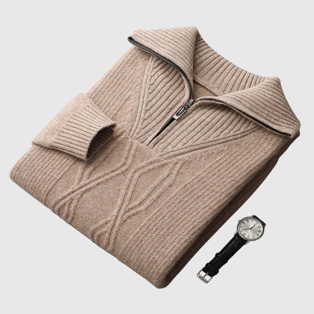 Farkas - Taranto merino wool sweater with zipper