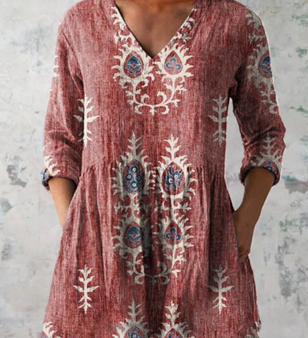 Elise | Long V-Neck Blouse