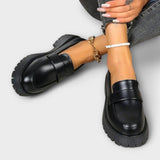 Women's loafers with orthopedic design and silk heels