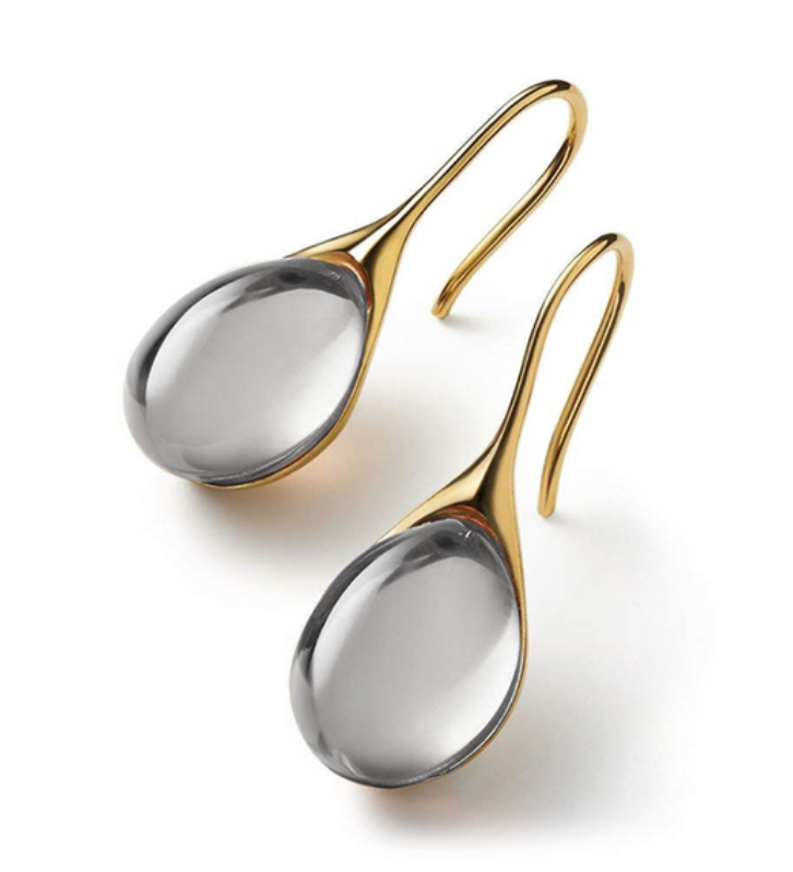Gold and Silver Colored Crystal Drop Earrings