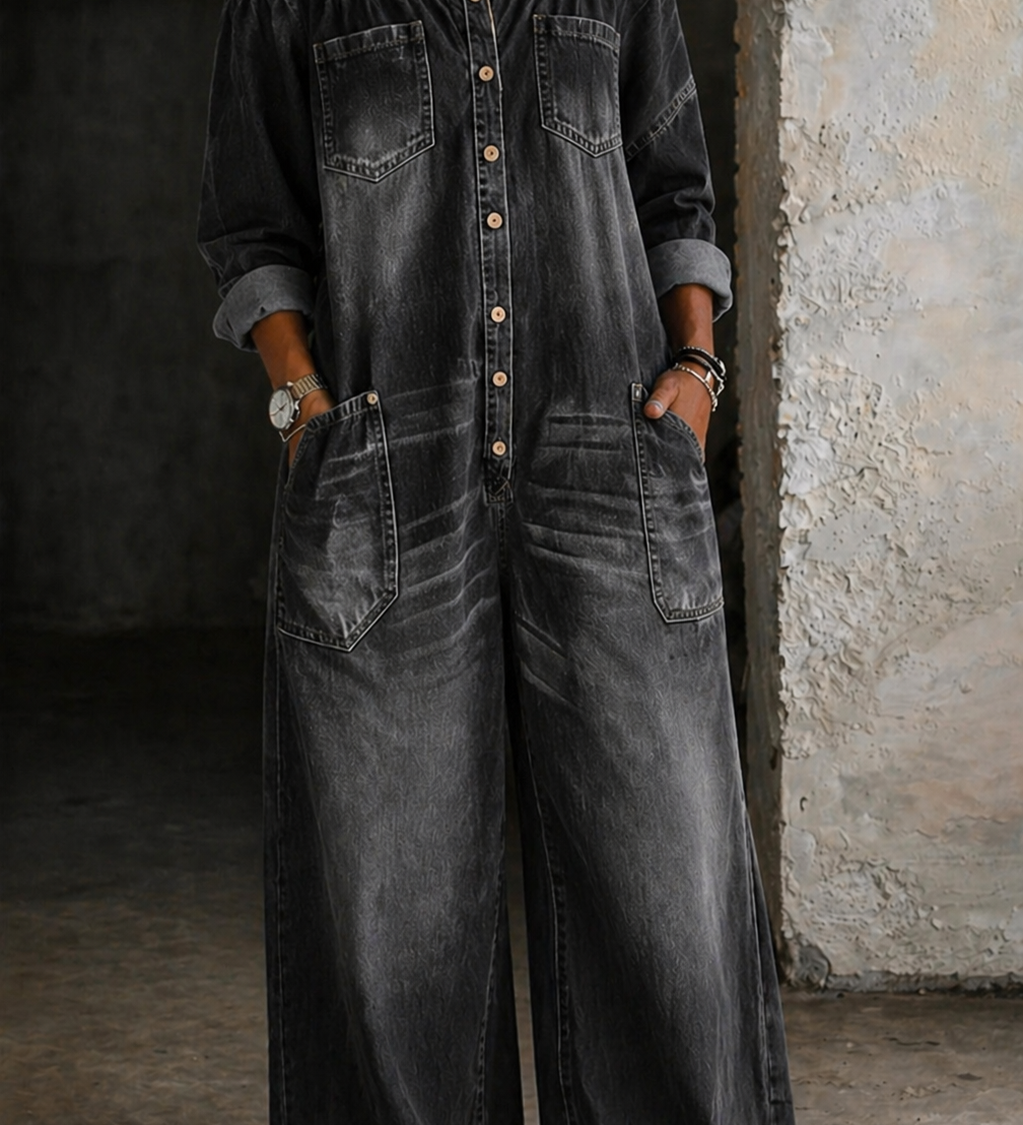 Elena | Laza V-neck Long Sleeve Jumpsuit