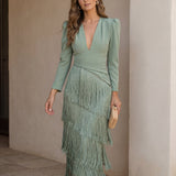 Green Fringe Dress