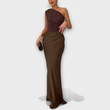 Luna Asymmetric Silk Dress