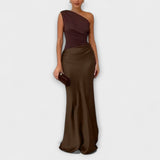 Luna Asymmetric Silk Dress