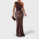 Luna Asymmetric Silk Dress