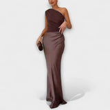 Luna Asymmetric Silk Dress