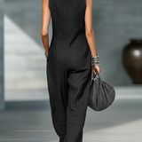 Sleeveless Knit Trousers with White Trim