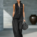 Sleeveless Knit Trousers with White Trim