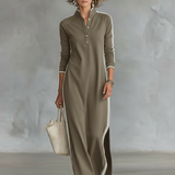 Maxi dress Button-neck jumper