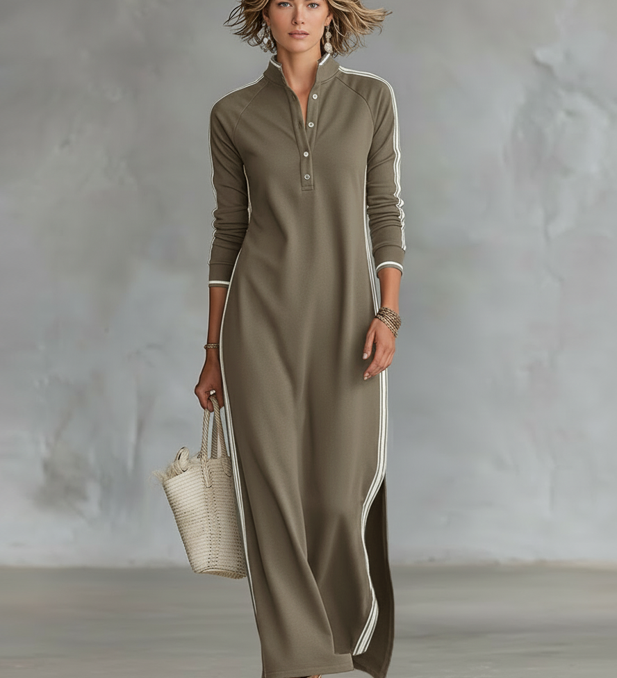 Maxi dress Button-neck jumper