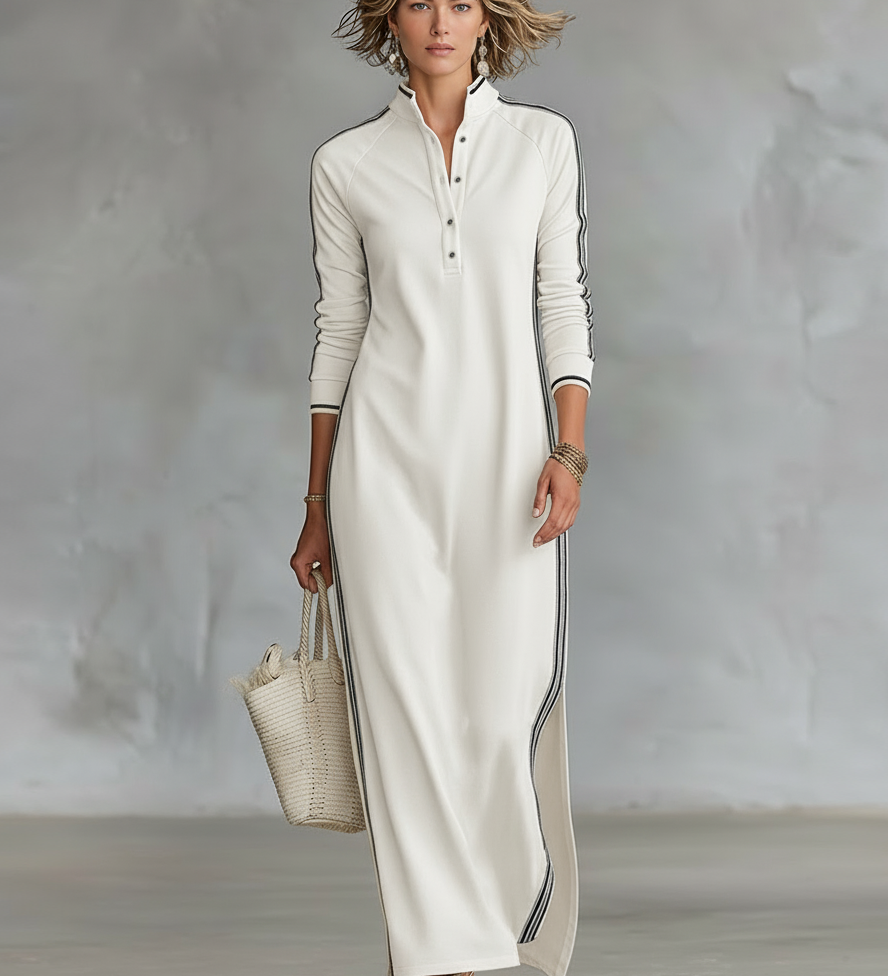 Maxi dress Button-neck jumper