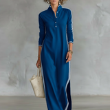 Maxi dress Button-neck jumper