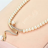 Natural Pearl Necklace and Earrings Set