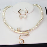 Natural Pearl Necklace and Earrings Set