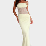 Maxi Dress with Open Cut and Subtle Elegance