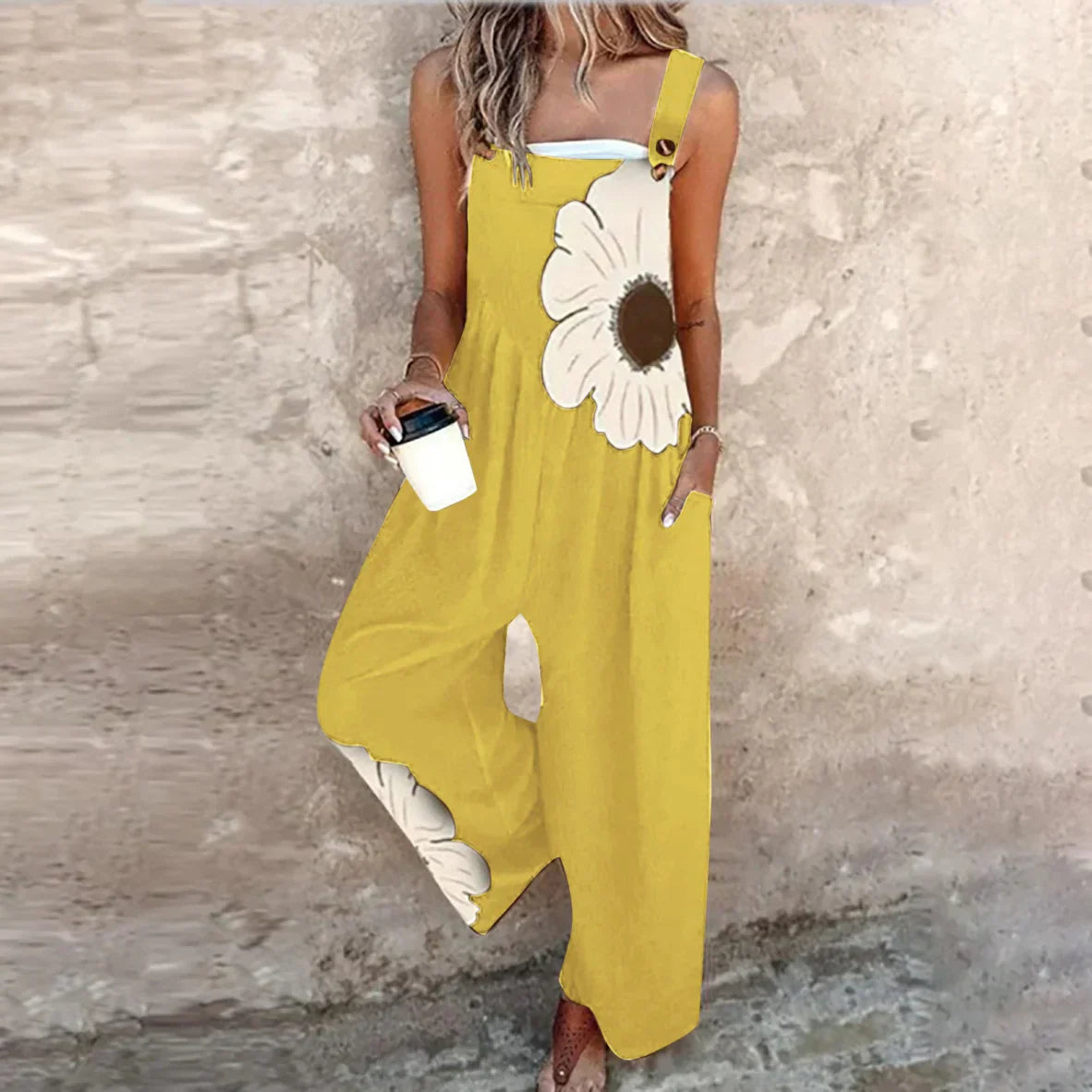 Printed work jumpsuit