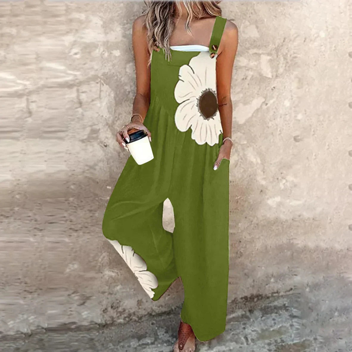 Printed work jumpsuit