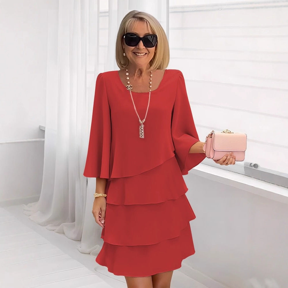 Margaux – Elegant Midi Dress with Ruching