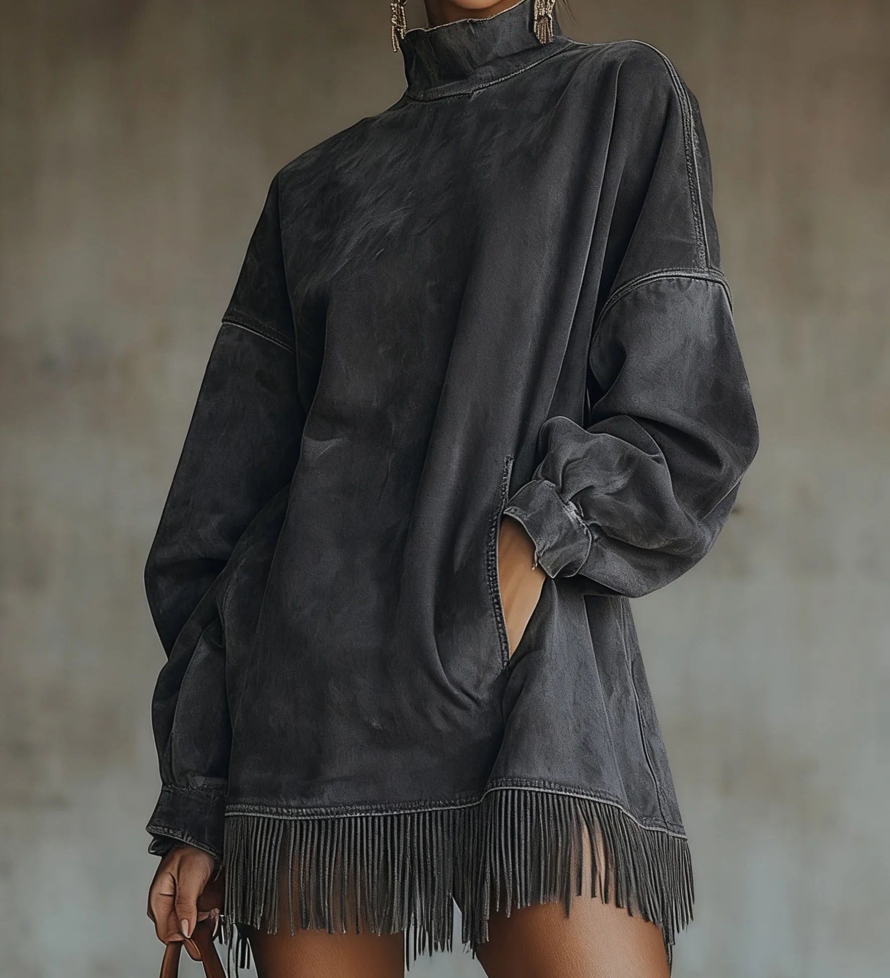 Gabriela | High Neck French Edge Ante Dress