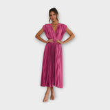 Romantic Elegance Midi Pleated Dress