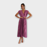 Romantic Elegance Midi Pleated Dress