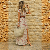 Justine™ - Long, loose bohemian dress with belt