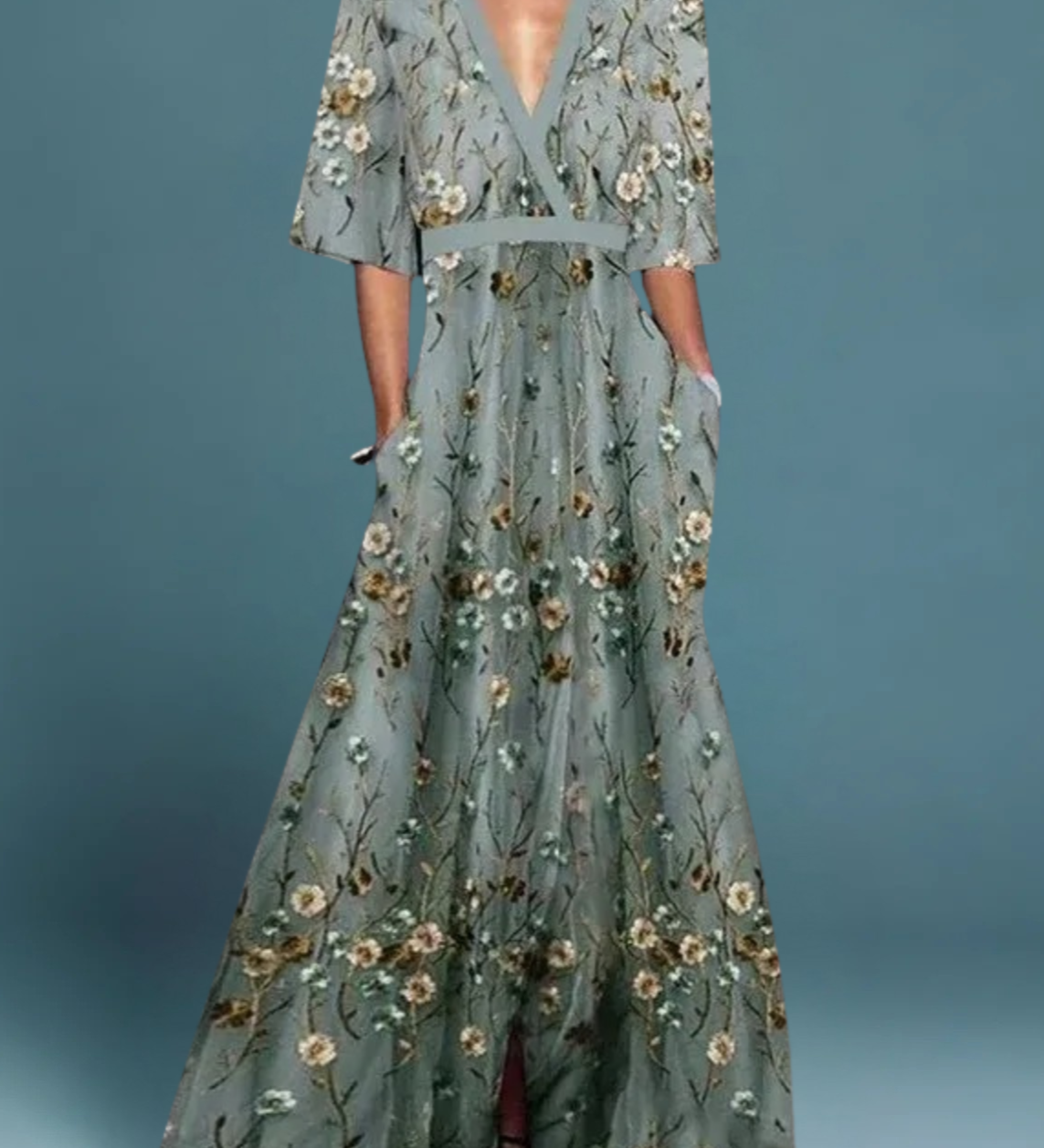 Rute - Elegant floral print maxi dress