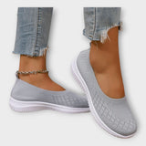 Mesh ballet flats with non-slip sole