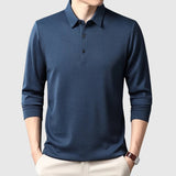 Lászlóffy - Elegant men's long-sleeved polo shirt