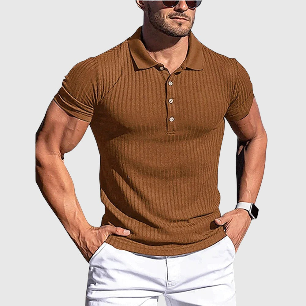 Henrik – Elegant striped polo shirt