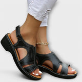 Kristina - Orthopaedic leather sandals with comfortable heels