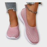 Mesh ballet flats with non-slip sole