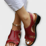 Kristina - Orthopaedic leather sandals with comfortable heels