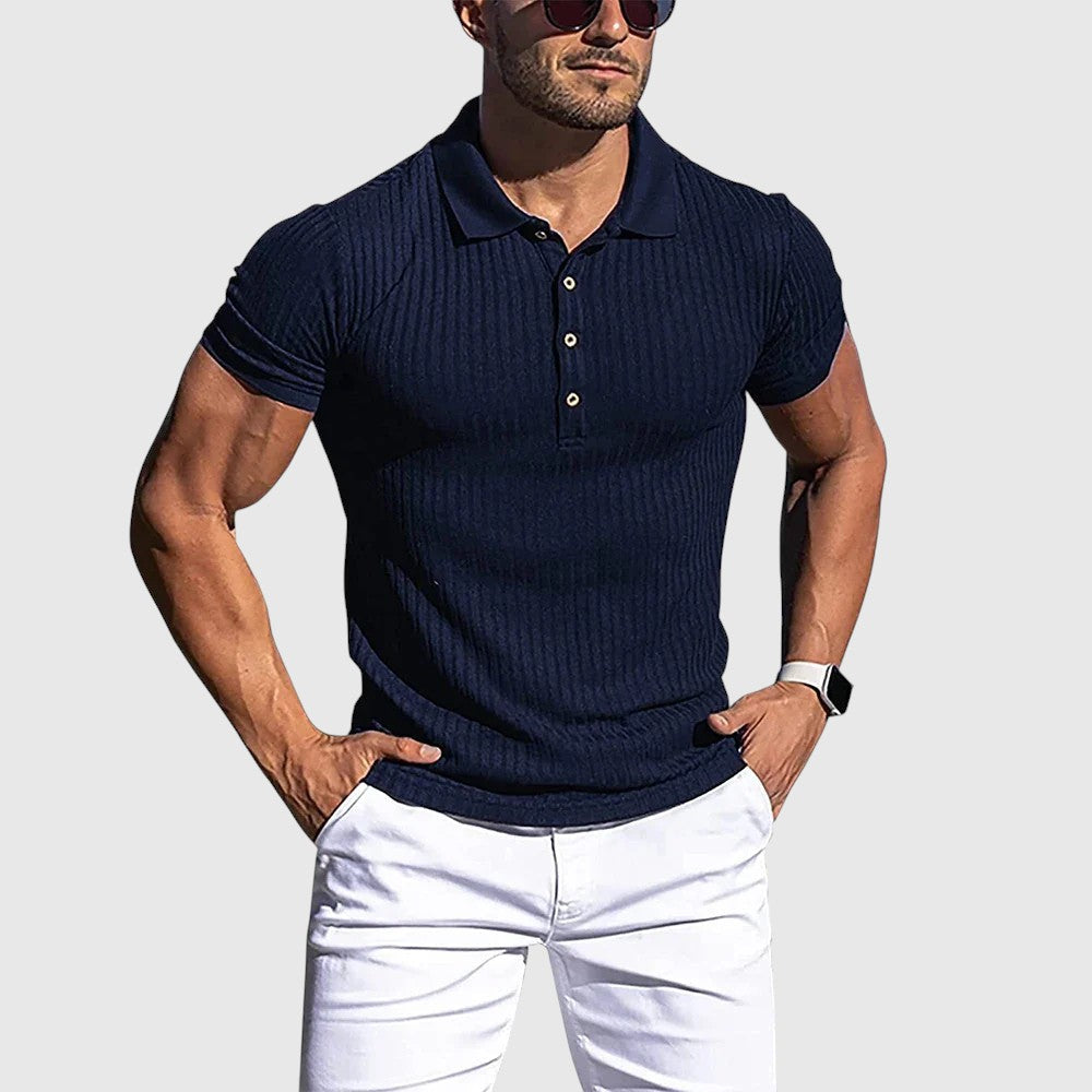 Henrik – Elegant striped polo shirt