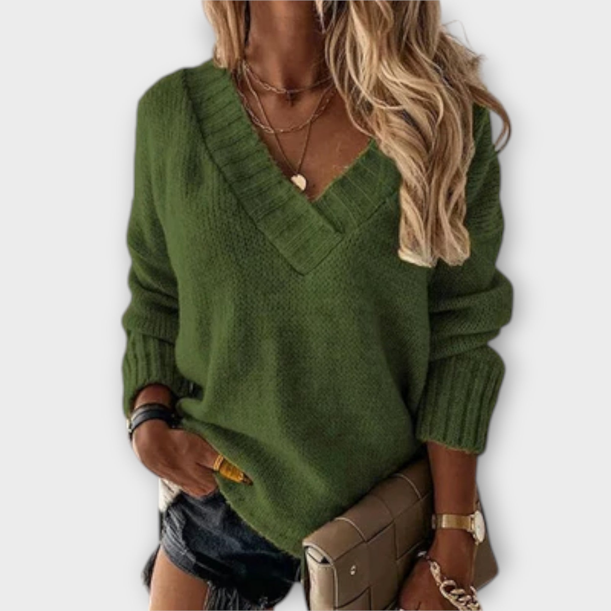 Jane - Warm jumper with V-neck