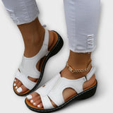 Kristina - Orthopaedic leather sandals with comfortable heels
