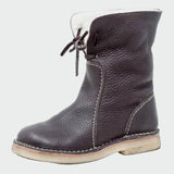 Waterproof leather shoes with wool lining