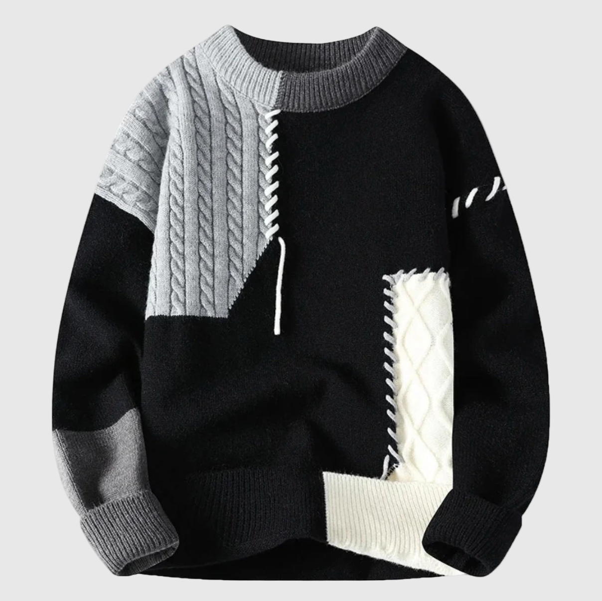 Jordan – Knitted jumper with patchwork pattern