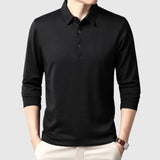 Lászlóffy - Elegant men's long-sleeved polo shirt