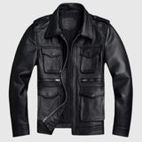 Todor – Leather jacket with pockets
