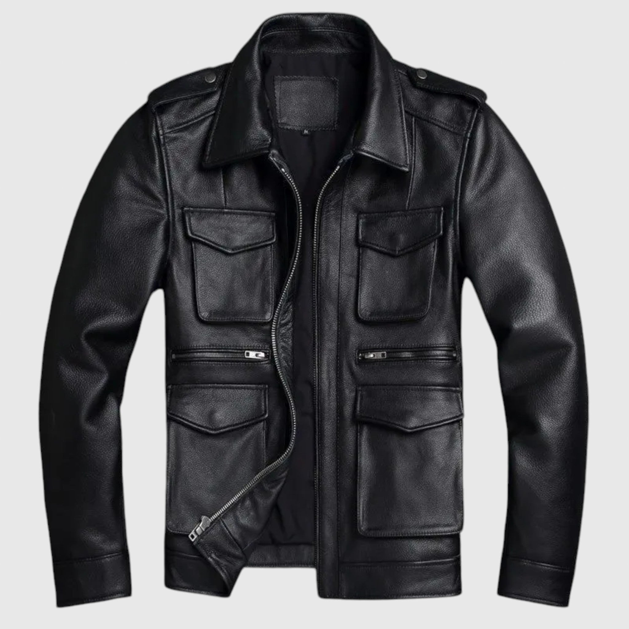 Todor – Leather jacket with pockets