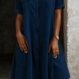 Patricia | Comfortable Midi Dress in Denim Style