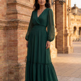 María - Chiffon Dress with V-neckline