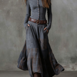 Elisa | Suede maxi dress with belt