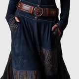 Isabelle - Suede maxi dress with belt