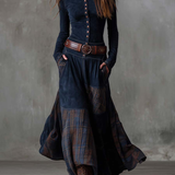 Elisa | Suede maxi dress with belt
